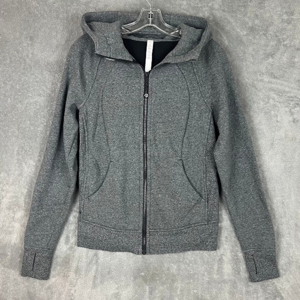 Lululemon Full Zip Scuba Hoodie Sweatshirt Womens 6 Gray Athleisure Workout